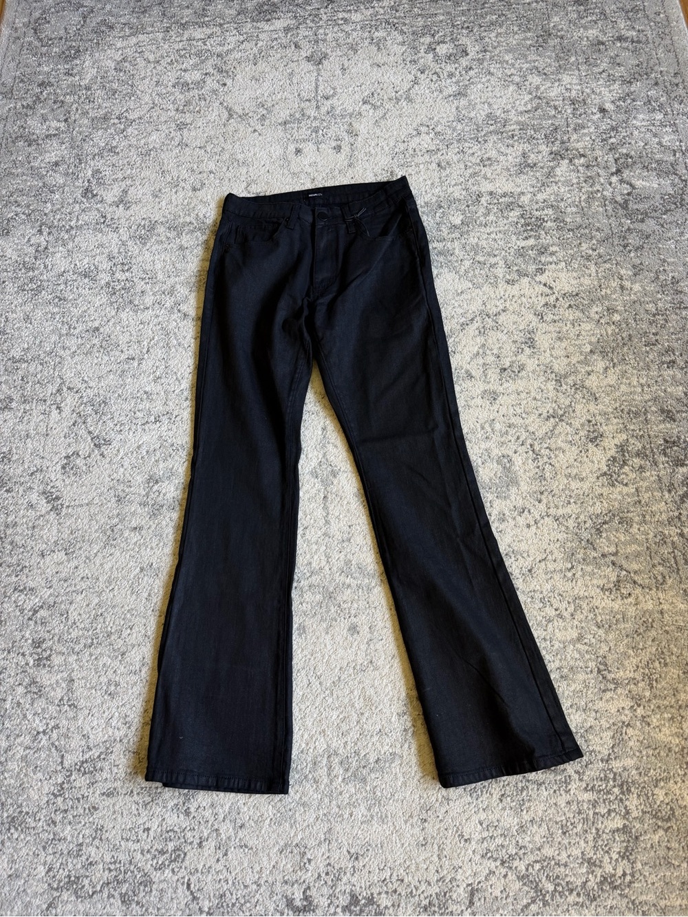 Fashion Nova waxed stacked skinny flare l jeans